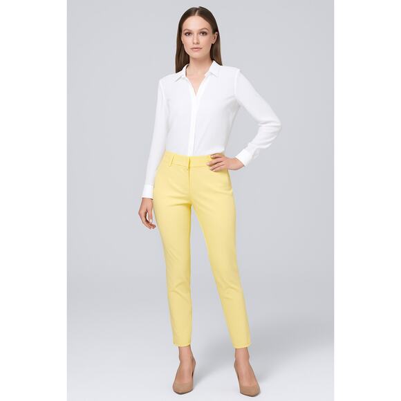 WHBM "Limoncello" Yellow Smooth Stretch Slim Ankle Pants Size 0 🍋☀️🍋 - Picture 1 of 12